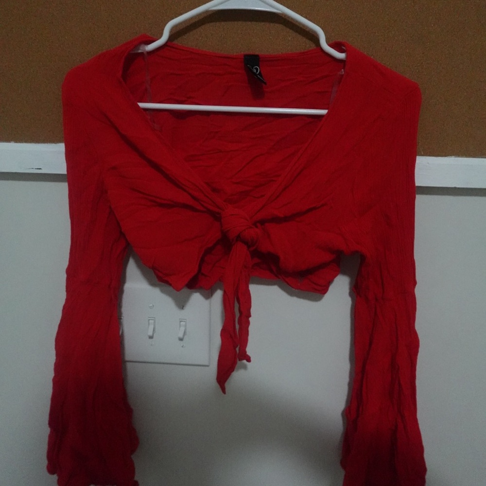 Windsor Vibrant Red Tie-Front Blouse